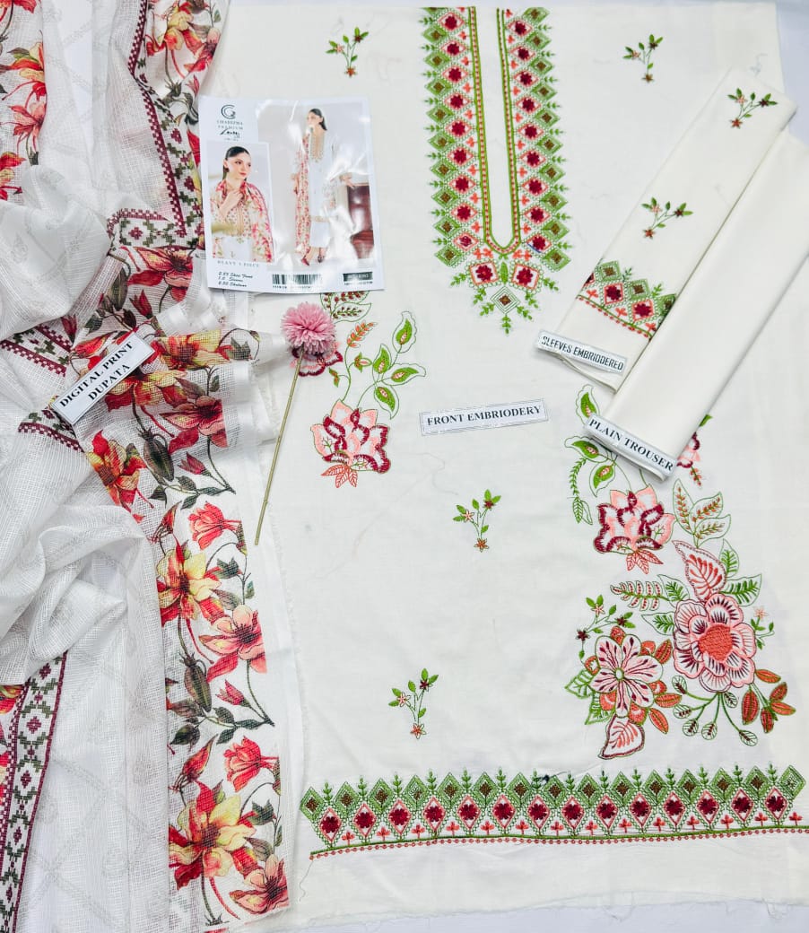 Fully Embroided Lawn Suit (3pc)