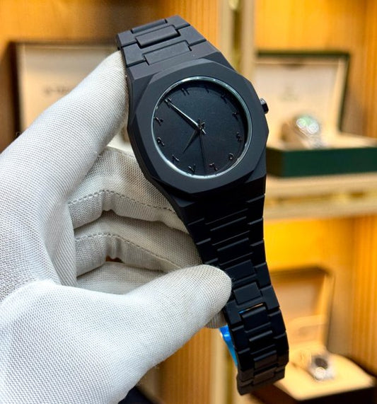 Full Black Aura Quartz Watch – Lightweight Design, , Premium Quality & Finish – Best Quality Analog Watch For Boys – Watch For Men | Full Black Color Watch (with Random Box)