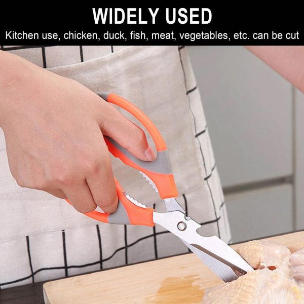 Multifunction Kitchen Scissors Heavy Duty Food Shears For Chicken Meat Vegetable Fish Herb Poultry Stainless Steel Cooking Scissors With Comfortable Handle